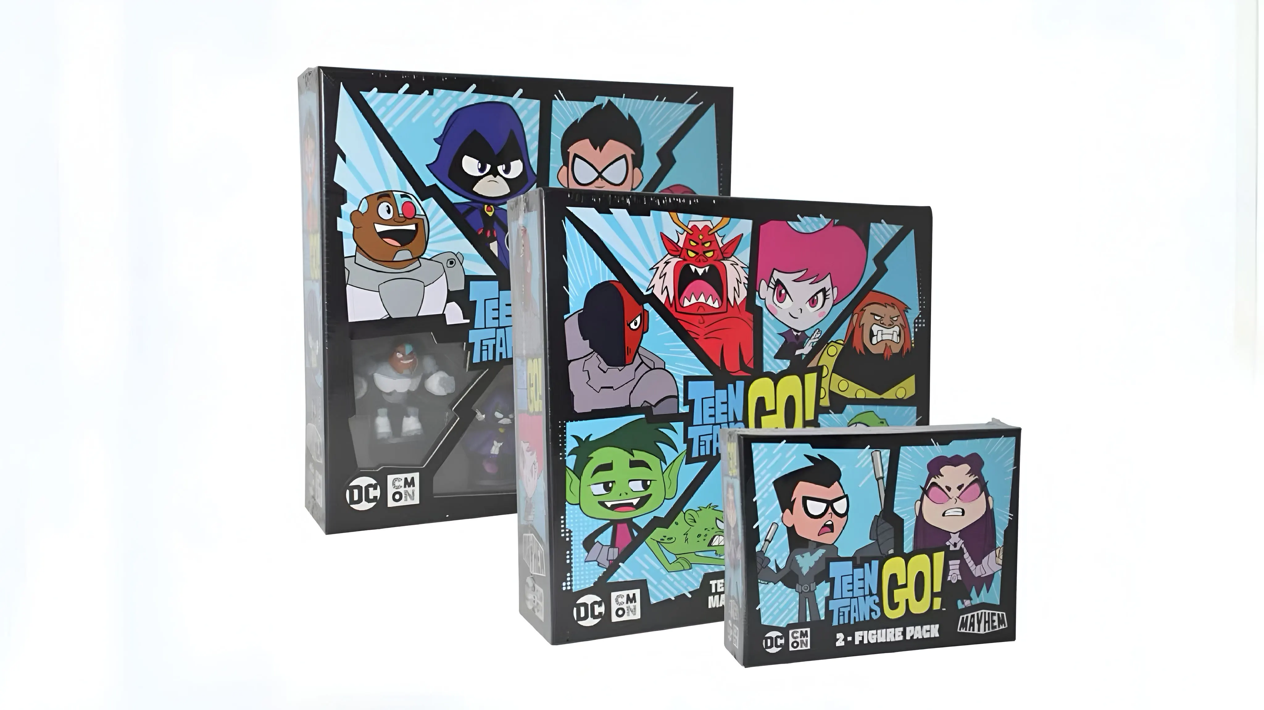 Character figure retail packs in three formats